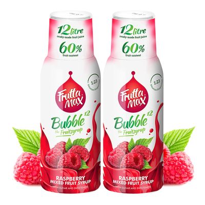 2 Pack - FruttaMax Raspberry Syrup | Less Sugar | 60% Real Fruit Concentrate | Suitable for soda Machine 2x500ml