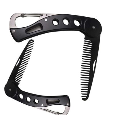 1PC Stainless Steel Beard Comb Folding Mustache Styling Comb Men'S Hair Grooming Kit Bag Beard Comb Multifunctional Bottle Opener