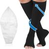 Compression Socks 20-30mmHg Open Toe with Free Auxiliary Wear Socks Sleeve Professional Care for Ankle,Varicose Veins, Calf Edema Pain Relief Suitable for Nurses Maternity Flight Travel Men Women XXL view 1