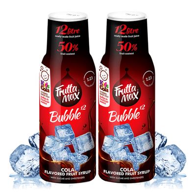 2 Pack - FruttaMax Cola Syrup | Less Sugar | 50% Real Fruit Concentrate | Suitable for soda Machine 2x500ml