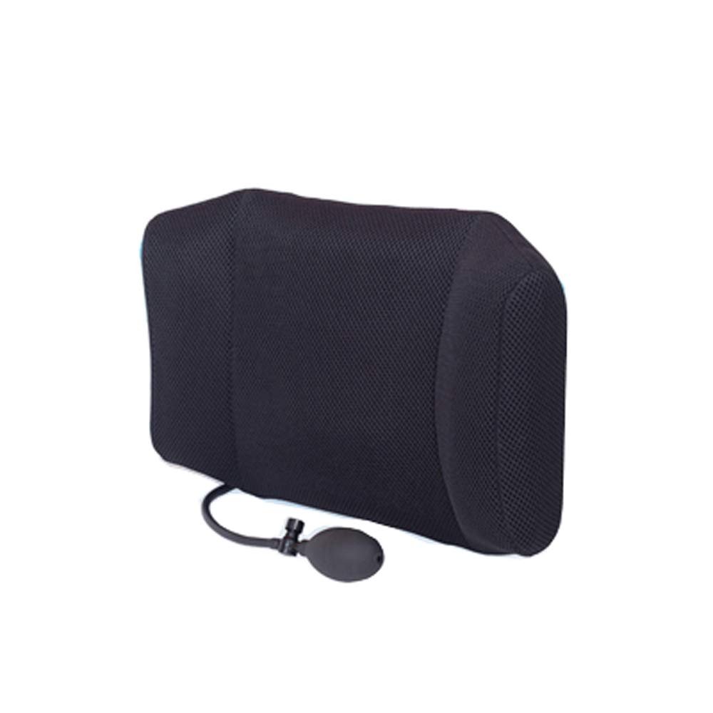 1Pcs Portable Inflatable Lumbar Support Cushion/Massage Pillow for Travel Office Car Camping to WAIS Back Pain Relief (Black)