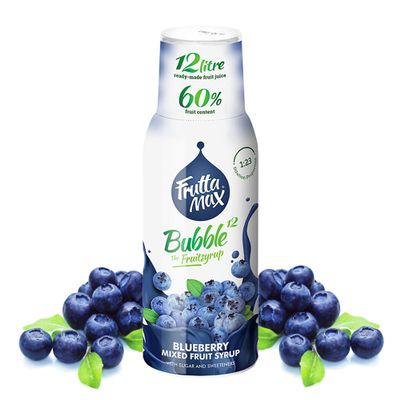 FruttaMax Blueberry Syrup | Less Sugar | 60% Real Fruit Concentrate | Suitable for soda Machine 500ml
