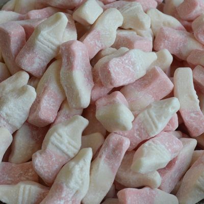 Dusted Strawberry Milkshake Bottles Retro Sweet Shop Gift Jar by The Gourmet Sweet Company