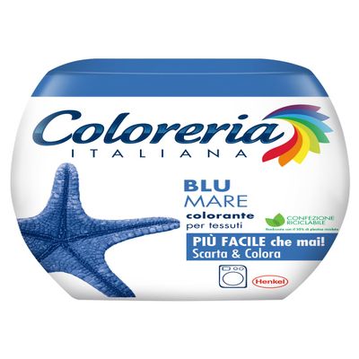 Coloreria Italiana Grey Fabric Dye for Washing Machine Clothes, Sea Blue, 1 Pack, 350 g