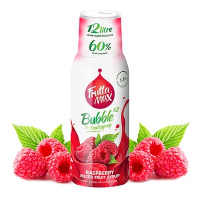FruttaMax Raspberry Syrup | Less Sugar | 60% Real Fruit Concentrate | Suitable for soda Machine 500ml