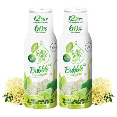 2 Pack - FruttaMax Sugar-Free Elderflower Syrup  60% Real Fruit | Low-Calorie Drink Syrup for Soda Makers, Cocktails & Desserts  2x500ml