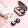Cute Contact Lens Cases, Cat Contact Lens Soak Storage Box, Portable Pink Contact Lens Holder with Tweezers for Travel Kit (Black Case Fox) view 3