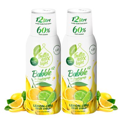 2 Pack - FruttaMax Sugar-Free Lemon and Lime Syrup  60% Real Fruit | Low-Calorie Drink Syrup for Soda Makers, Cocktails & Desserts  2x500ml