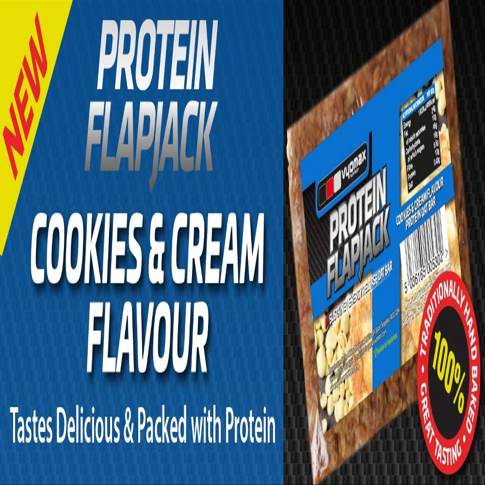Vyomax Nutrition Cookies & Cream Protein Flapjack 100 g - Pack de 12