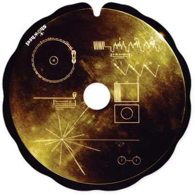 Wheelchair Spoke Guards (one Pair) - Fits 52,51 to 53,50 cm Outer Diameter Handrims with Flat Brackets - 'Voyager Golden Record'