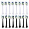 16 Pack Replacement Toothbrush Heads Compatible with Philips Sonicare Electric Toothbrush. 8er White and 8er Black view 1