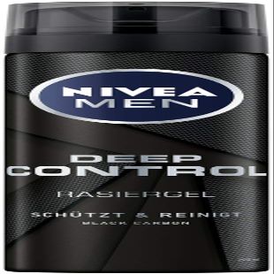 NIVEA MEN Deep Control Shaving Gel in Pack of 6 (6 x 200 ml), Shaving Gel for a Comfortable Shave, Shaving Gel for Men with Black Carbon
