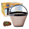 KEEPOW Reusable Coffee Filter Replacement 8-12 Cup, Compatible with Ninja & Cuisinart Coffee Makers, #4 Cone Gold Tone Coffee Filter Basket view 1