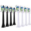 8 Count Replacement Toothbrush Heads Compatible with Philips Sonicare Electric Toothbrush, 4er White and 4er Black. view 1