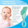 Brush-Baby Chewable Soft Toothbrush for Babies & Toddlers | Stage 2 First Teeth - Teething | Suitable from 10 - 36 months | Gently cleans baby teeth and soothes sore gums | Teal Colour, Pack of 2 view 3