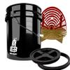 Detailmate GritGuard Professional Wash Bucket Set 5 GAL (Approx. 20 Litres) / Gamma Seal Bucket Lid / Insert / Washboard Gold + WB Red / Black view 1