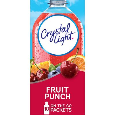 Crystal Light Drink Mix On The Go - 2 Boxes, 10 Sachets Per Box - Add to Glass or Bottle of Water (Fruit Punch)