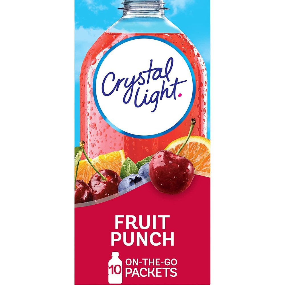 Crystal Light Drink Mix On The Go - 2 Boxes, 10 Sachets Per Box - Add to Glass or Bottle of Water (Fruit Punch)