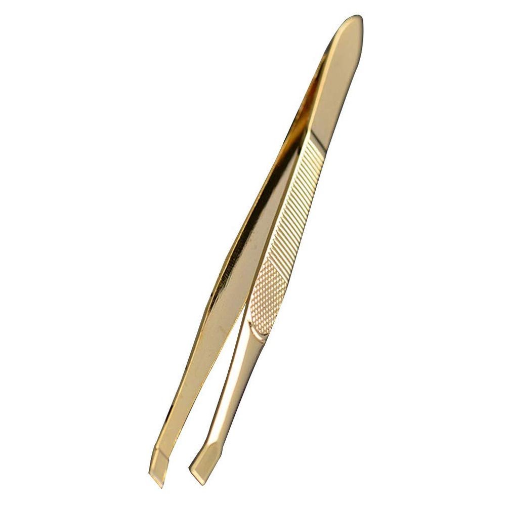 1PCS Eyebrow Tweezers,Professional Gold-Plated Stainless Steel Eyebrow Tweezers
