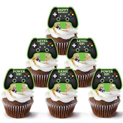 Video Game Controller Cake Topper 48 Count,Gamer Cake Topper Decoration,Game Controller Cupcake Toppers Design,Game Controller Cake Topper Theme By Pretty Cute Studios