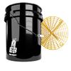 Detailmate GritGuard Professional Wash Bucket Set 5 GAL (Approx. 20 Litres) / Gamma Seal Bucket Lid / Insert / Washboard Yellow without Lid view 1