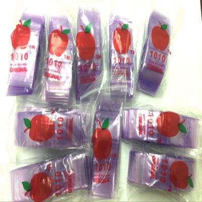 1010 (1"X1") Purple Color Apple Brand Bags Mini Resealable Baggies, Case of 1,000