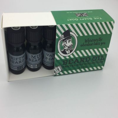 Beard Oil Gift Travel Set, contains 3 oils Driftwood, Vanilla and Bergamot