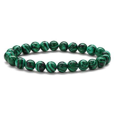 M MOOHAM Malachite Mens Bracelet Gifts - Natural Green Malachite Stone Womens Anxiety Healing Bracelets, Elastic Malachite Stone Bracelet Wedding Gifts Bridal Shower Gifts Bridesmaid Gifts