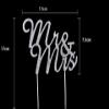 Aeromdale Mr & Mrs Silver Wedding Cake Topper Decoration Pick Rhinestone Diamante Cupcake Toppers Cake Topper Picks view 2