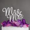 Aeromdale Mr & Mrs Silver Wedding Cake Topper Decoration Pick Rhinestone Diamante Cupcake Toppers Cake Topper Picks view 3