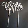 Aeromdale Mr & Mrs Silver Wedding Cake Topper Decoration Pick Rhinestone Diamante Cupcake Toppers Cake Topper Picks view 4