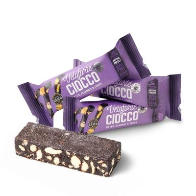 Veloforte Natural Energy Bars, 35g Dual Source Carbs 9 Bar Cocoa Flavour Pack, Gluten Free, Soft & Chewy for Cycling, Running, Triathlons, Marathon and Healthy Snacking, Great Taste Award Winning