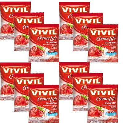 Vivil Sugar Free Sweets Strawberry Creme (12 Packs)