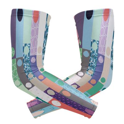 MONTOJ Colorful Quit Pattern Painting Sun Guard Sleeves Cover Up Arm Cooling Sleeve