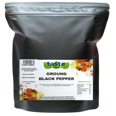 Ground Black Pepper - 1kg Resealable Pouch