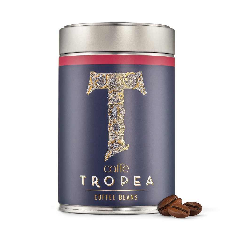 Caff Tropea Roasted Whole Espresso Coffee Beans 227g | Arabica & Robusta Coffee Beans Italian Espresso Blend | Medium Roast | Dark Roast | For All Machines
