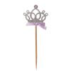 DIVISTAR 10 Pcs Cupcake Toppers Cute Crown Wedding Happy Birthday Cupcake Toppers Glitter Cake Decorations (Purple Bow Crown) view 2