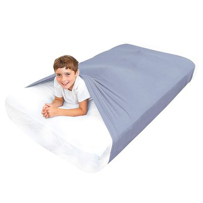 Sensory Bed Sheet for Kids Twin Size Compression Alternative to Weighted Blankets - Help Increase Calm and Comfort - Breathable, Stretchy, Adjustable (Gray, Twin)