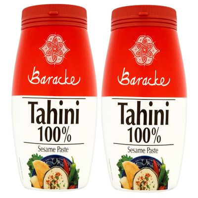 Baracke 100% Sesame Tahini Paste 1kg (2 x 500g), Roated & Stone Ground Ethiopian Humera Sesame Seeds, All Natural, Kosher, Halal, Vegan, Gluten Free.