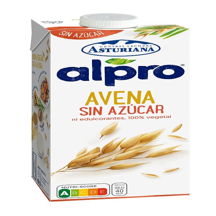 Alpro Central Lechera Asturiana - Oat Drink, Sugar Free, 100% Vegetable, Low Fat, Suitable for Vegans, 1 Liter Brik - 1 x 1000ml