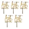 BinaryABC Cake Toppers, Father's Day Decorations, 5Pcs - Best Dad Ever, Goldern Acrylic view 1