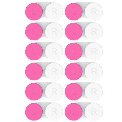 Axim USA Contact Lens Cases 12 Pack. One Year Supply. Protect Your Eyes by Changing Your Contact Lens Case Monthly. CE (Pink01)