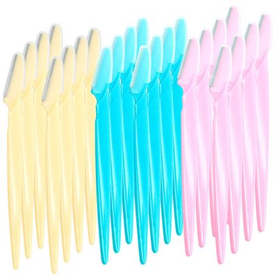 24 Pieces Eyebrow Razor Shaper Trimmer Shaver Women Men Facial Razor with Precision Cover by ACKLLR,Green Pink Yellow