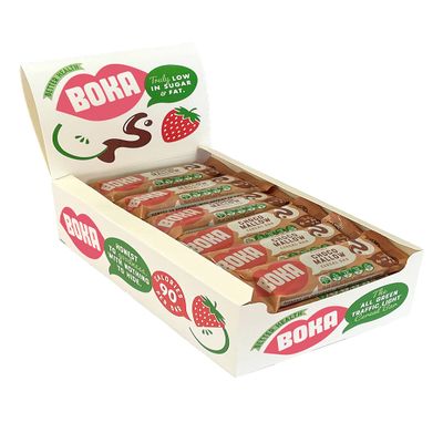 Boka Food Chewy Choco Mallow Cereal Bars 24 x 30g, Healthier Snack, Vegan, Low Sugar, Low Fat & High Fibre Breakfast Bars. Nut free - Great for Kids & Adults