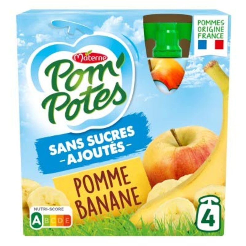 Materne Apple/Banana Fruit Specialty - 4 x 90 g Bottles