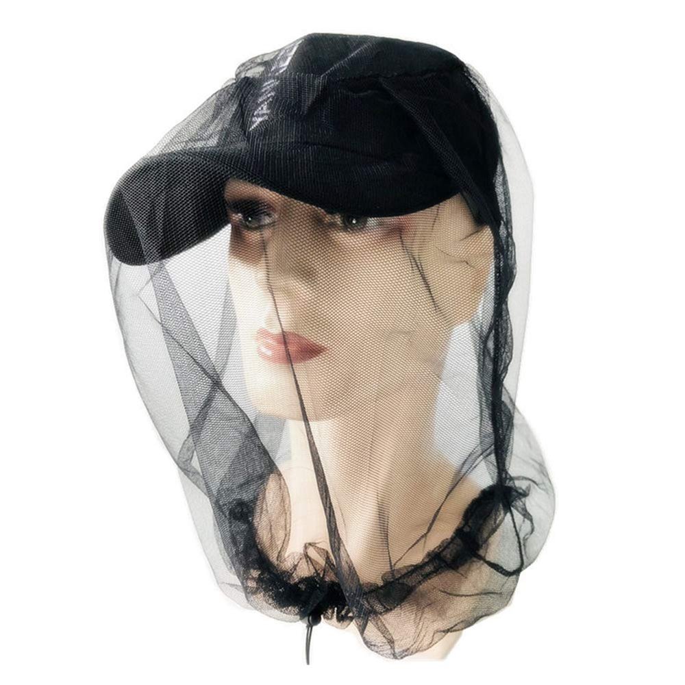 Austinstore Outdoor Travel Dustproof Hat Mesh Cover Mosquito Insect Bee Net Face Protector Black