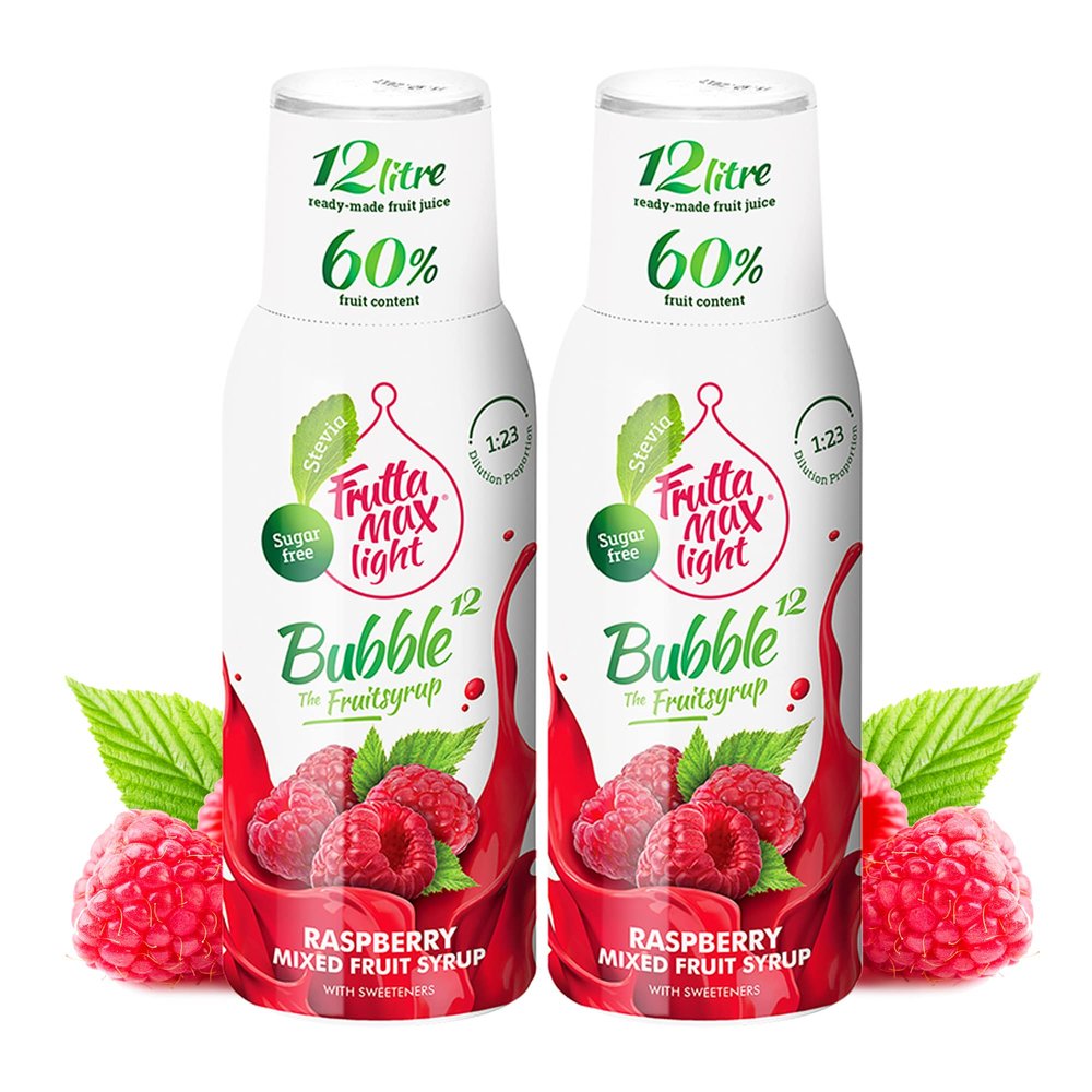 2 Pack - FruttaMax Sugar-Free Raspberry Syrup  60% Real Fruit | Low-Calorie Drink Syrup for Soda Makers, Cocktails & Desserts  2x500ml