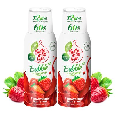 2 Pack - FruttaMax Sugar-Free Strawberry Syrup  60% Real Fruit | Low-Calorie Drink Syrup for Soda Makers, Cocktails & Desserts  2x500ml