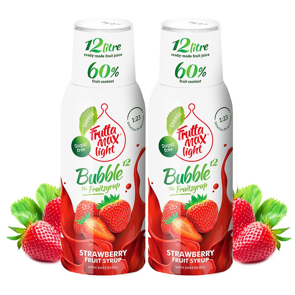 2 Pack - FruttaMax Sugar-Free Strawberry Syrup  60% Real Fruit | Low-Calorie Drink Syrup for Soda Makers, Cocktails & Desserts  2x500ml