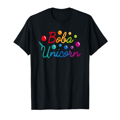 Bubble Tea Tapioca Pearls Milk Tea Boba Unicorn T-Shirt